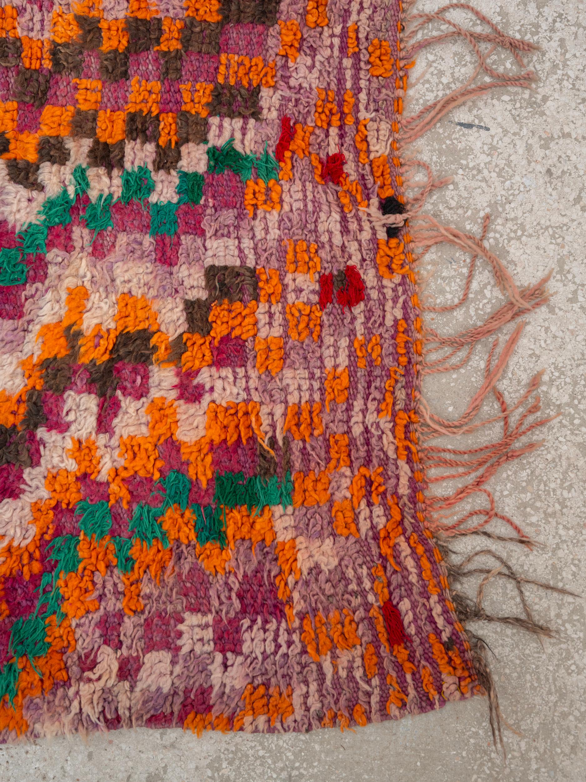 Handmade vintage colourful Moroccan rug, 70's In Good Condition For Sale In Marseille, FR