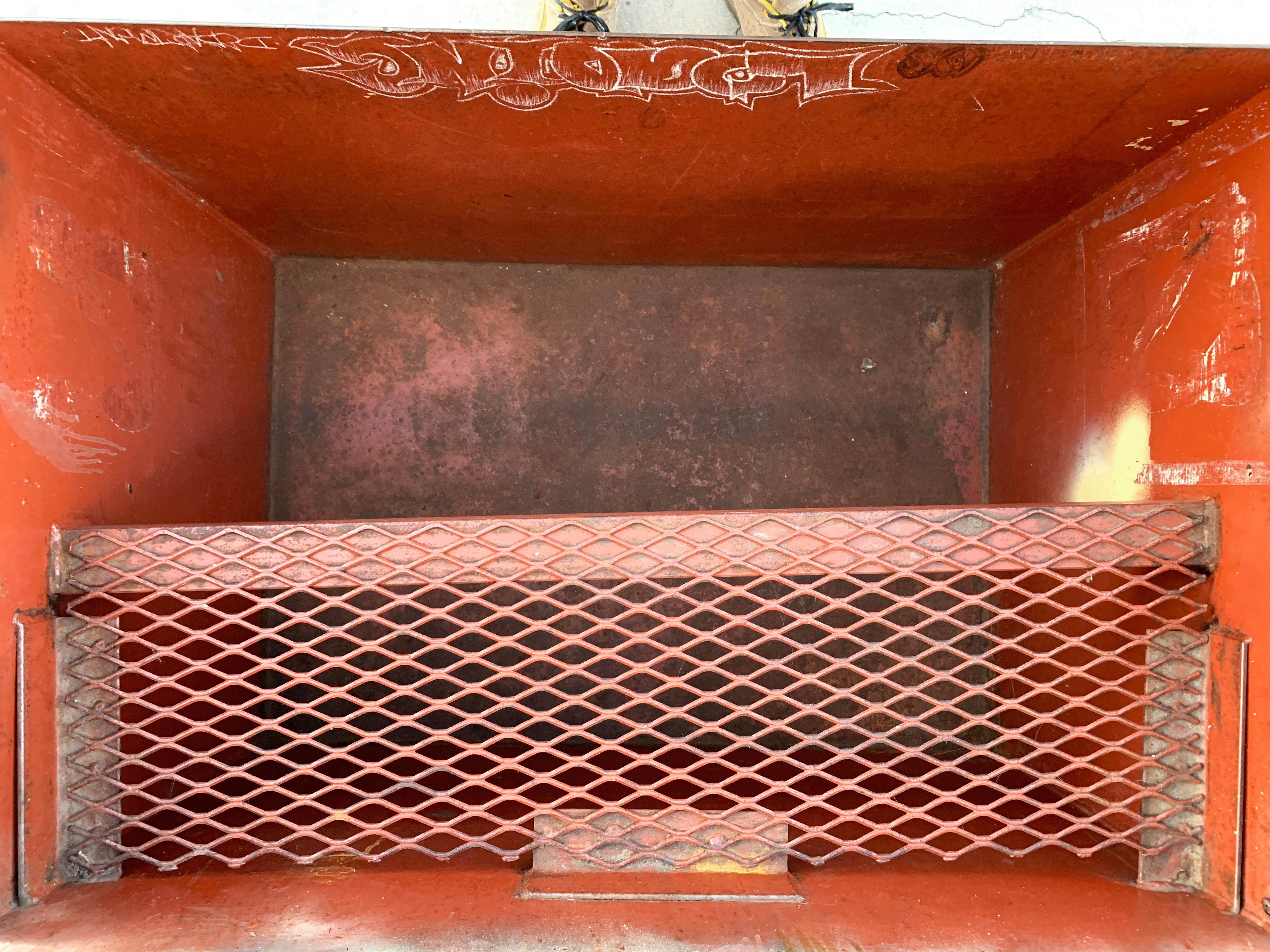 American Handmade Vintage Craftsman Metal Storage Box with Distressed Patina For Sale