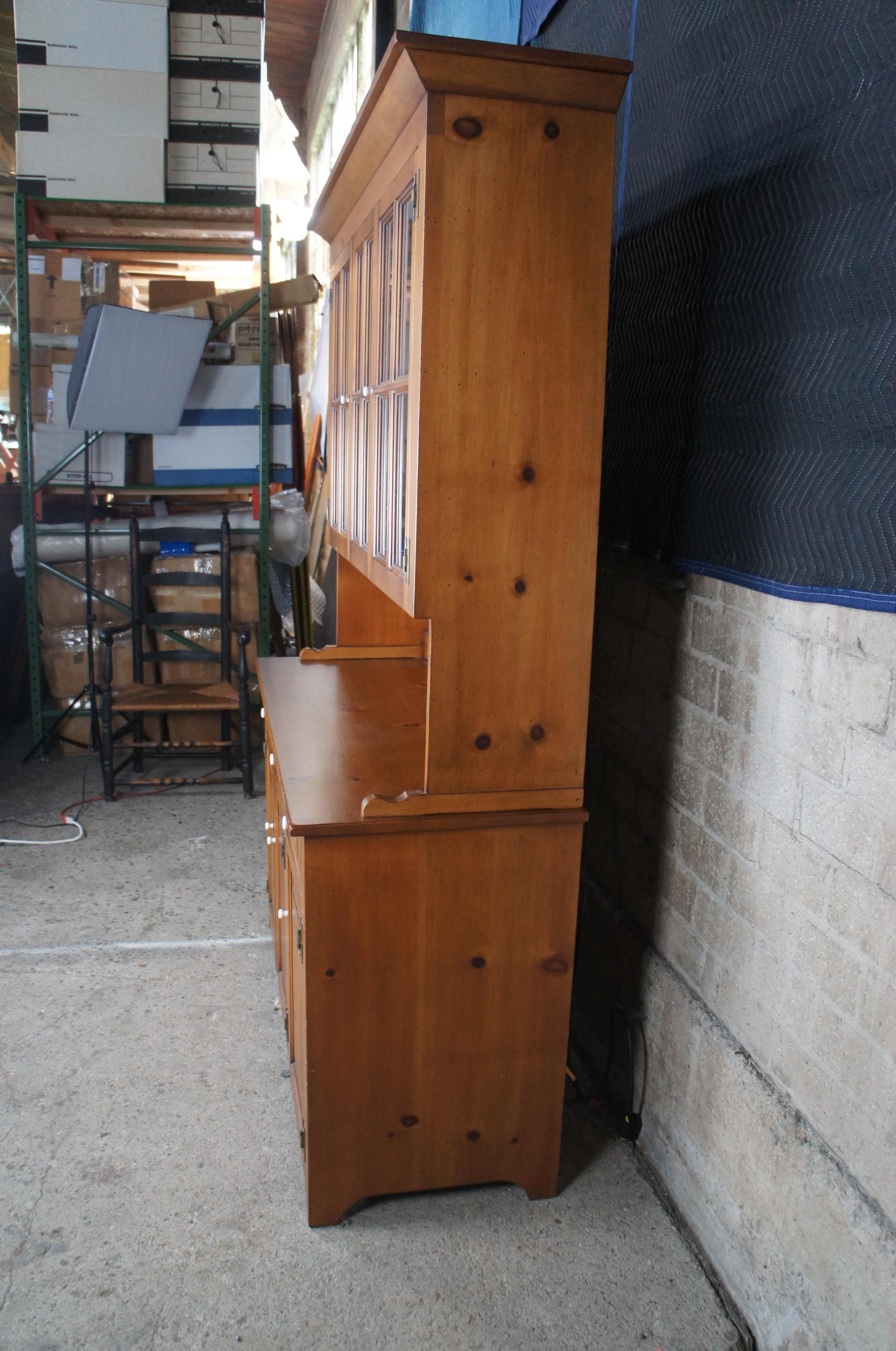 Handmade Vintage Early American Pine Stepback Cupboard Display Cabinet Hutch 2