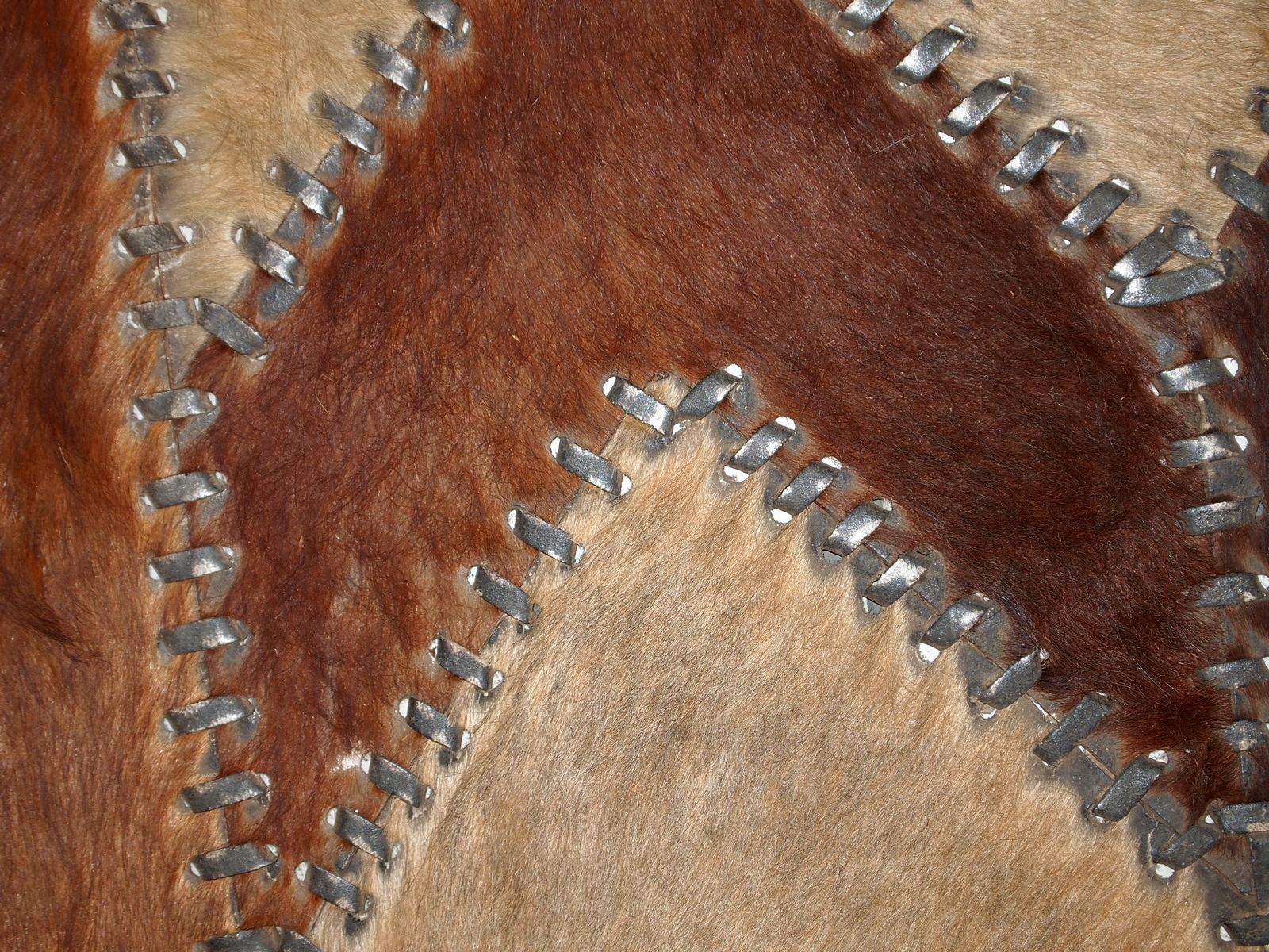 Handmade Vintage European Leather Rug, 1960s, 1C646 For Sale 3