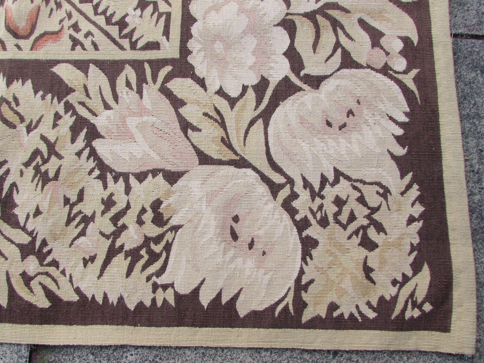 Handgefertigter französischer Aubusson Flachgewebe-Teppich im Vintage-Stil 7.9' x 9,8', 1970er Jahre, 1Q41 im Angebot 5