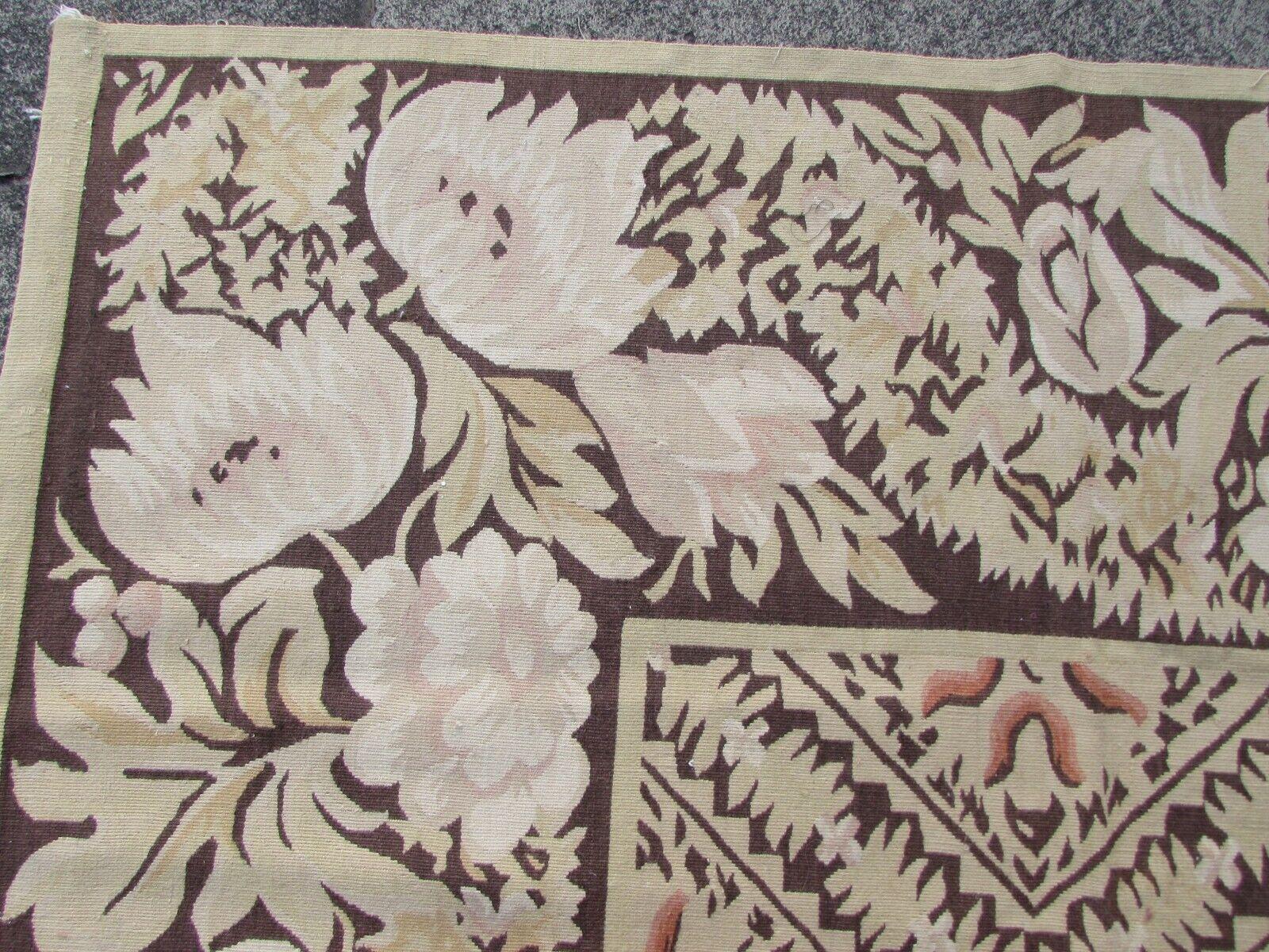 Late 20th Century Handmade Vintage French Aubusson Flatweave Rug 7.9' x 9.8', 1970s, 1Q41 For Sale