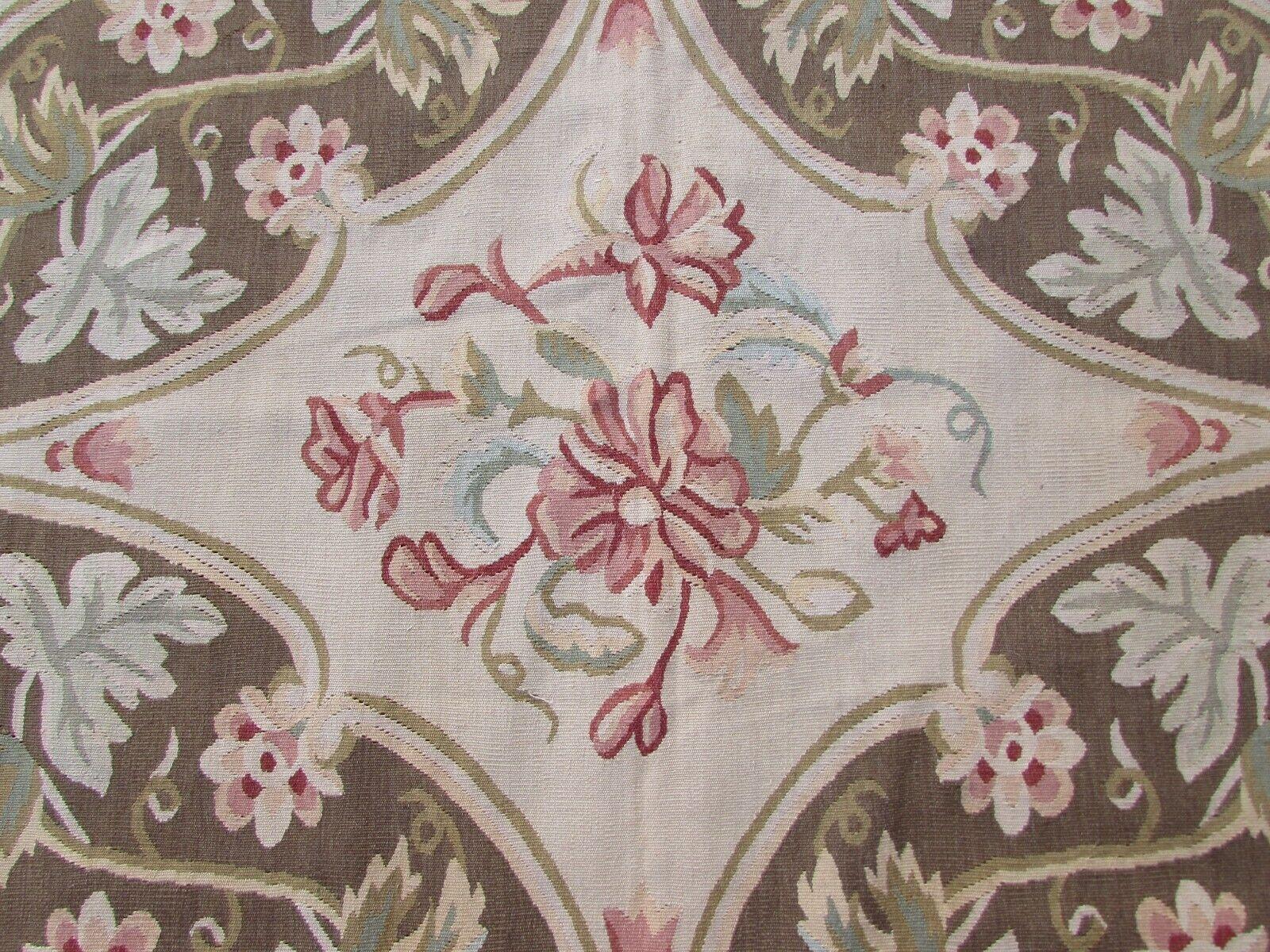 Handgefertigter französischer Aubusson Flachgewebe-Teppich im Vintage-Stil 9.9' x 14,2', 1970er Jahre, 1Q42 (Wolle) im Angebot