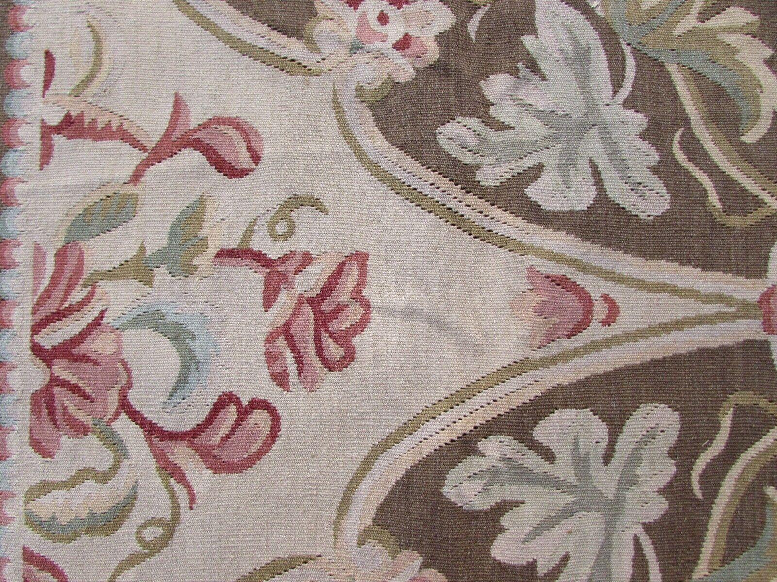 Handgefertigter französischer Aubusson Flachgewebe-Teppich im Vintage-Stil 9.9' x 14,2', 1970er Jahre, 1Q42 im Angebot 1