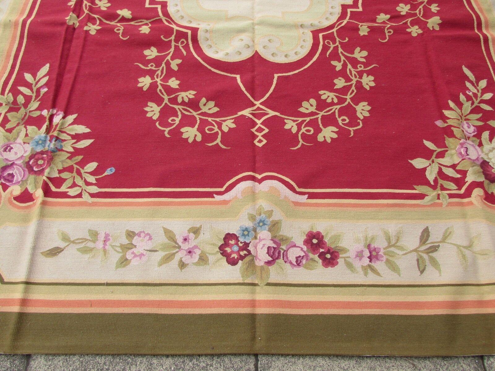 Hand-Knotted Handmade Vintage French Aubusson Rug 10' x 13.5', 1970s, 1Q52 For Sale