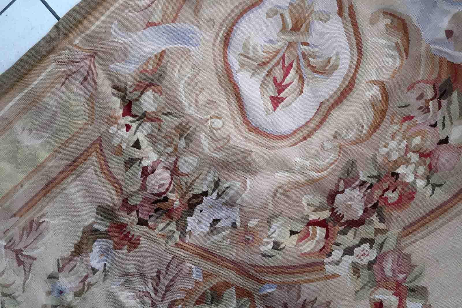Tappeto Aubusson francese vintage fatto a mano, anni '70, 1C855 in vendita 1