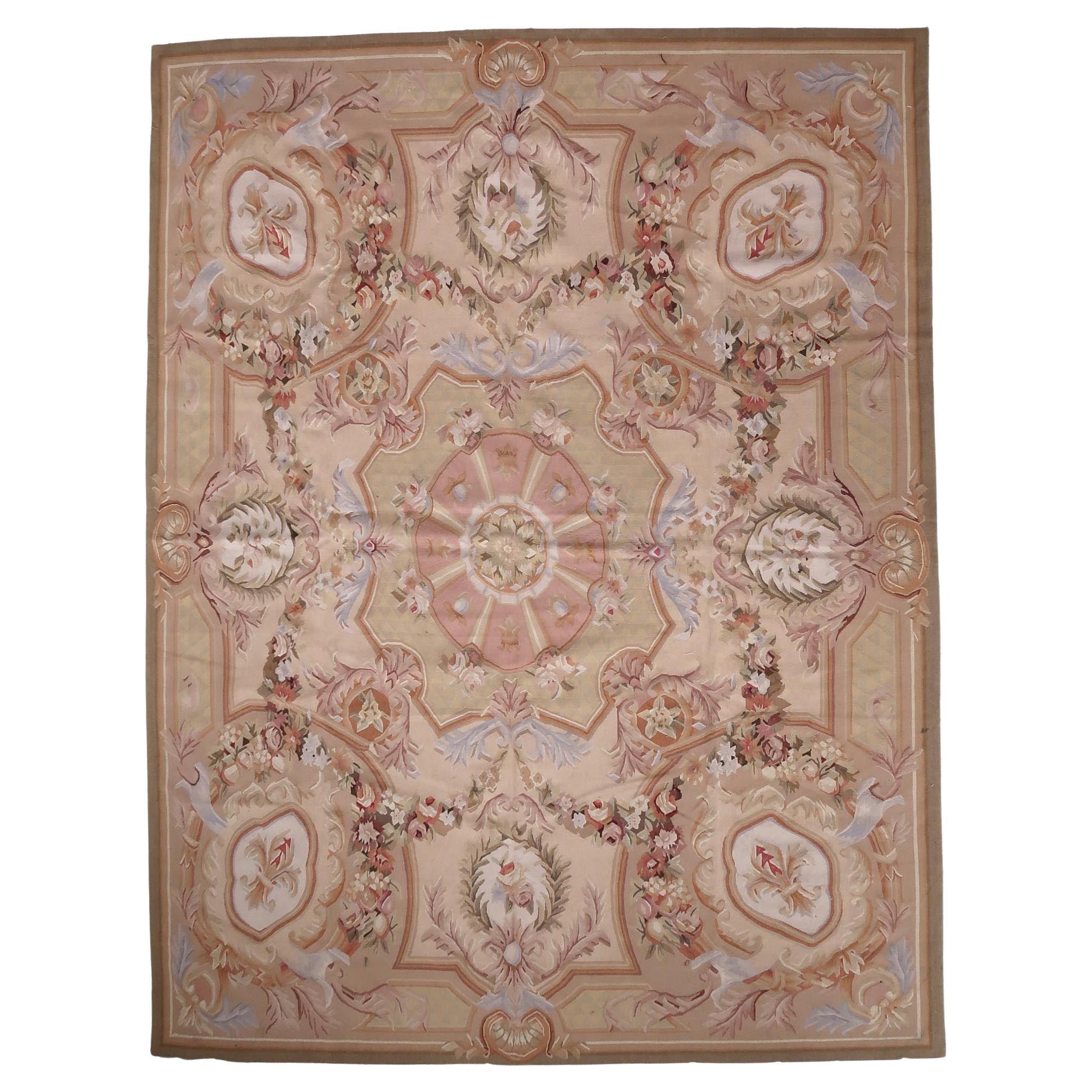 Handmade Vintage French Aubusson Rug, 1970s, 1C855