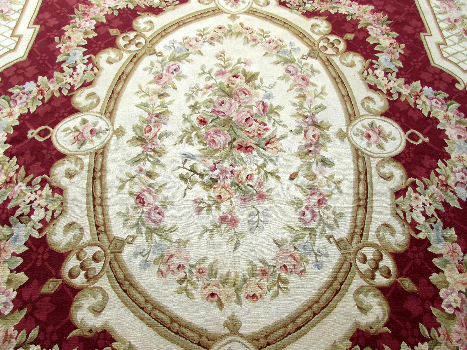 Hand-Knotted Handmade Vintage French Aubusson Rug, 1970s, 1Q0185