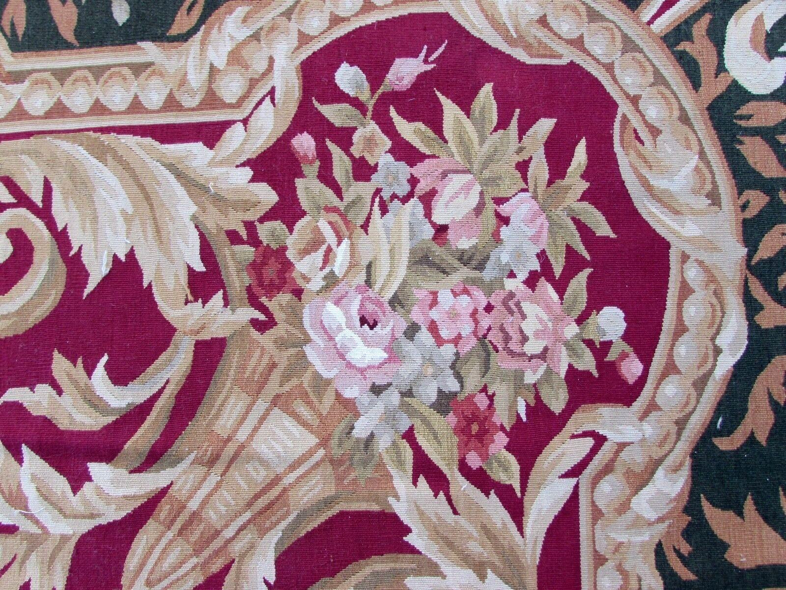 Wool Handmade Vintage French Aubusson Rug, 1970s, 1Q0190