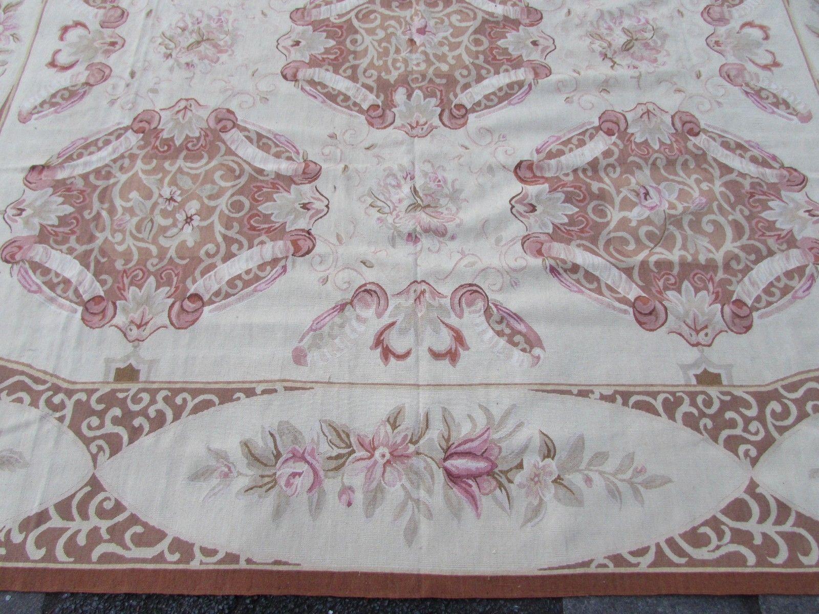 Hand-Knotted Handmade Vintage French Aubusson Rug, 1970s, 1Q0193