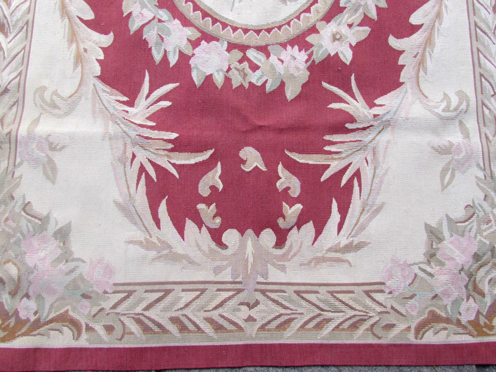 Hand-Knotted Handmade Vintage French Aubusson Rug, 1970s, 1Q0195