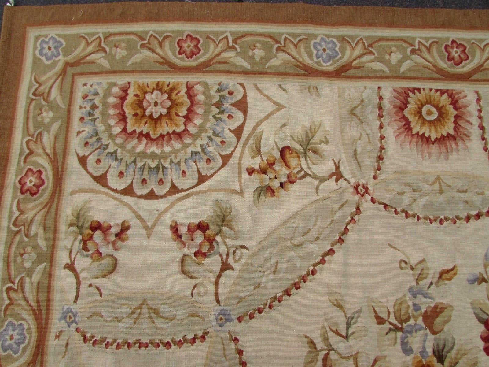 Hand-Knotted Handmade Vintage French Aubusson Rug, 1970s, 1Q0196