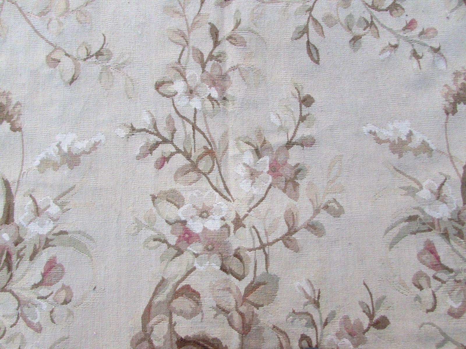 Tapis Aubusson français vintage fait à la main:: 1970:: 1Q0237 3