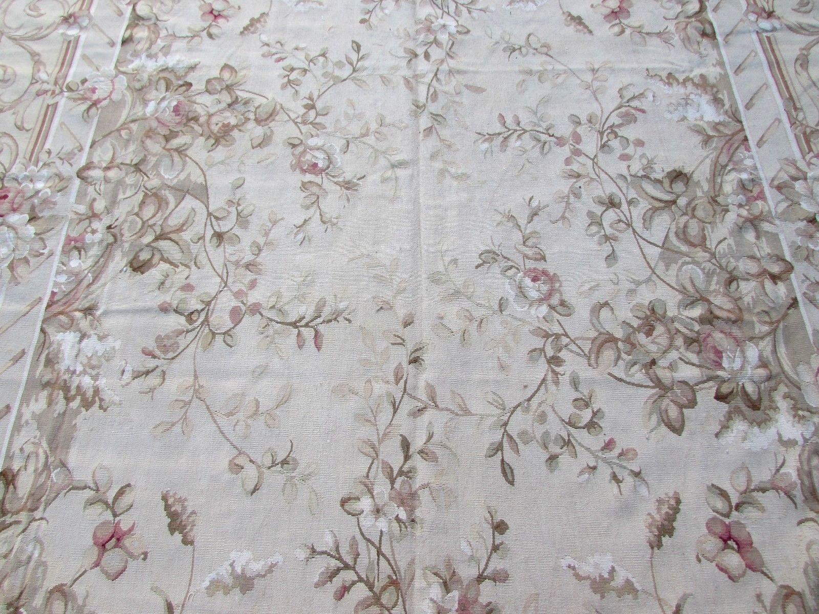 Hand-Knotted Handmade Vintage French Aubusson Rug, 1970s, 1Q0237