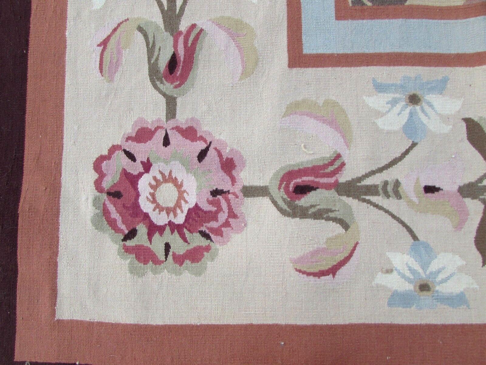 Hand-Knotted Handmade Vintage French Aubusson Rug, 1970s, 1Q0238