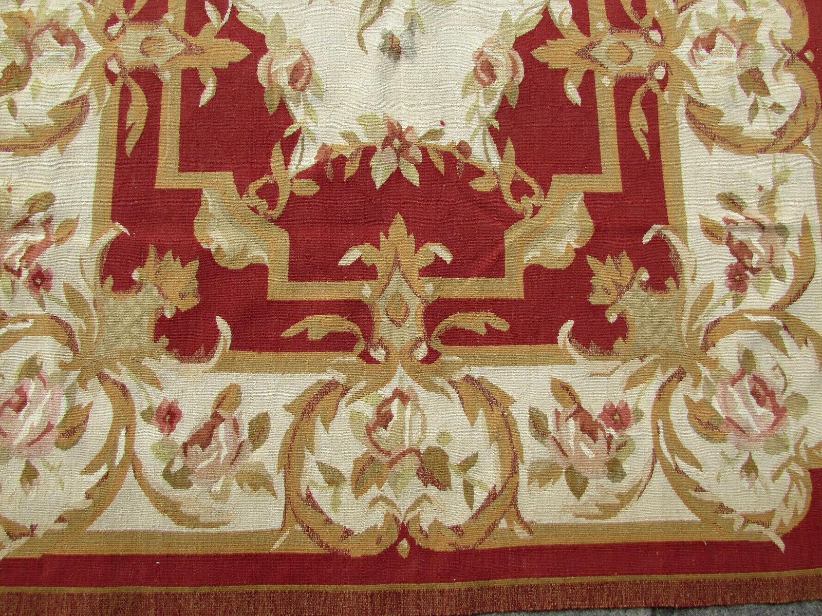 Hand-Knotted Handmade Vintage French Aubusson Rug, 1970s, 1Q0271