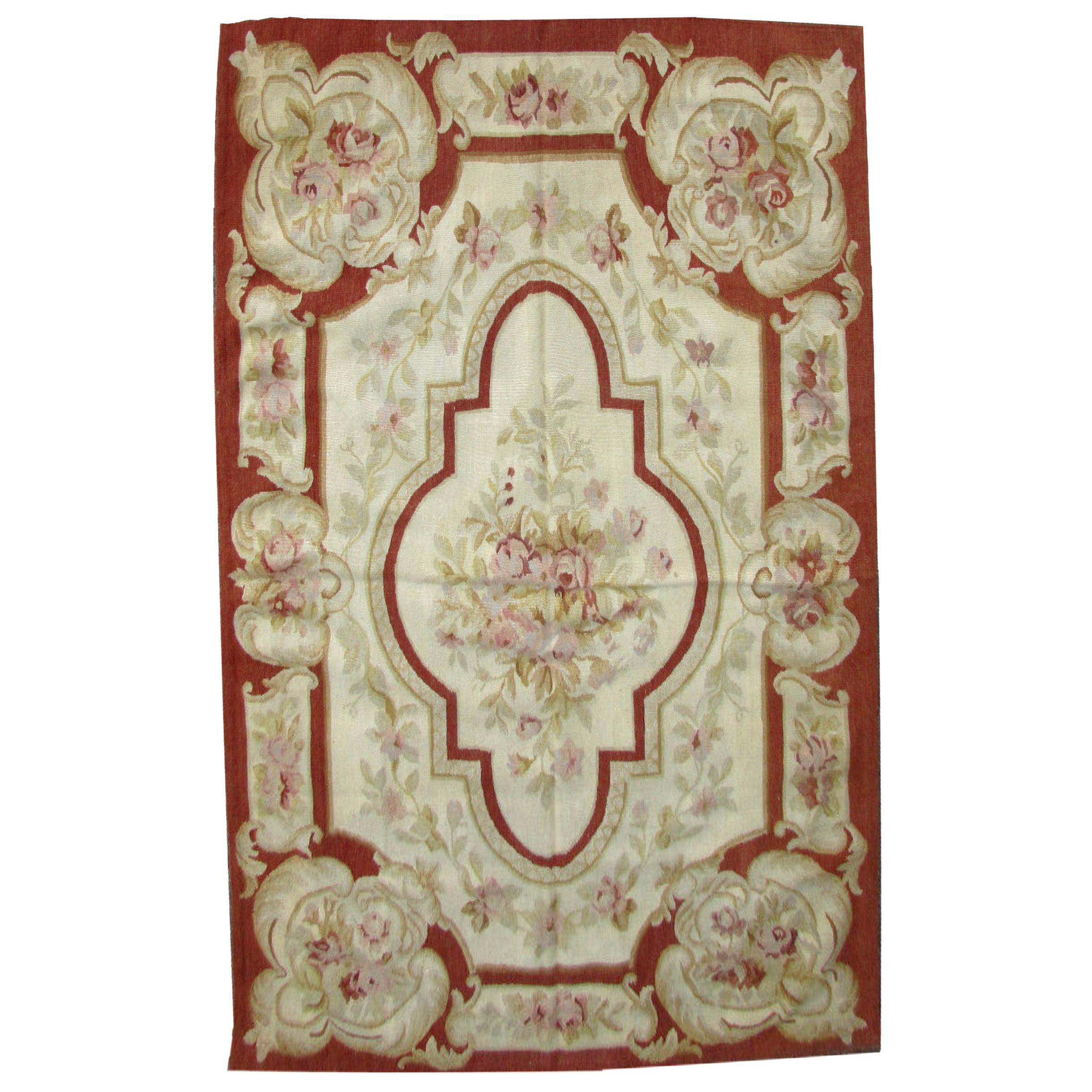 Handmade Vintage French Aubusson Rug, 1970s, 1C838 For Sale at 1stDibs