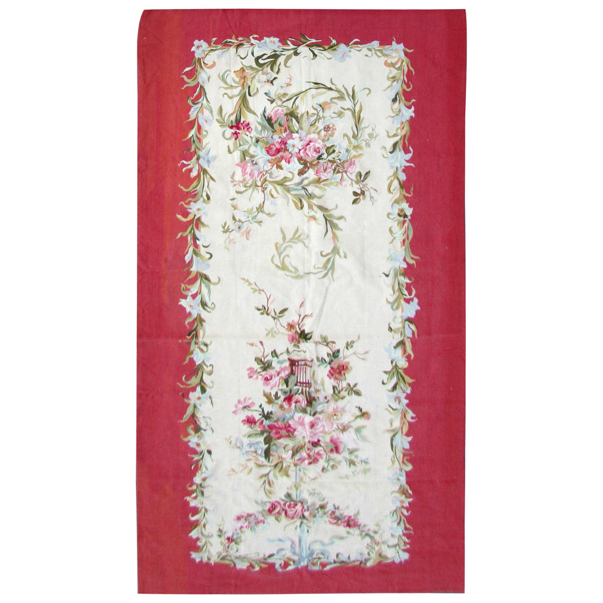 Handmade Vintage French Aubusson Rug, 1970s, 1Q0237 For Sale at 1stDibs
