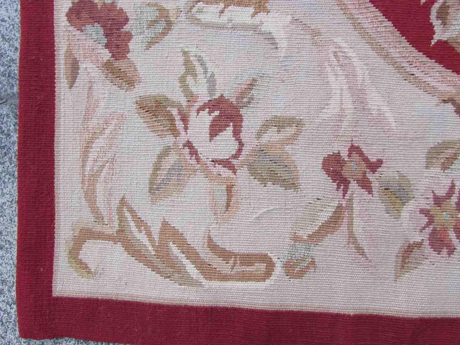 Hand-Knotted Handmade Vintage French Aubusson Rug, 1970s, 1Q03