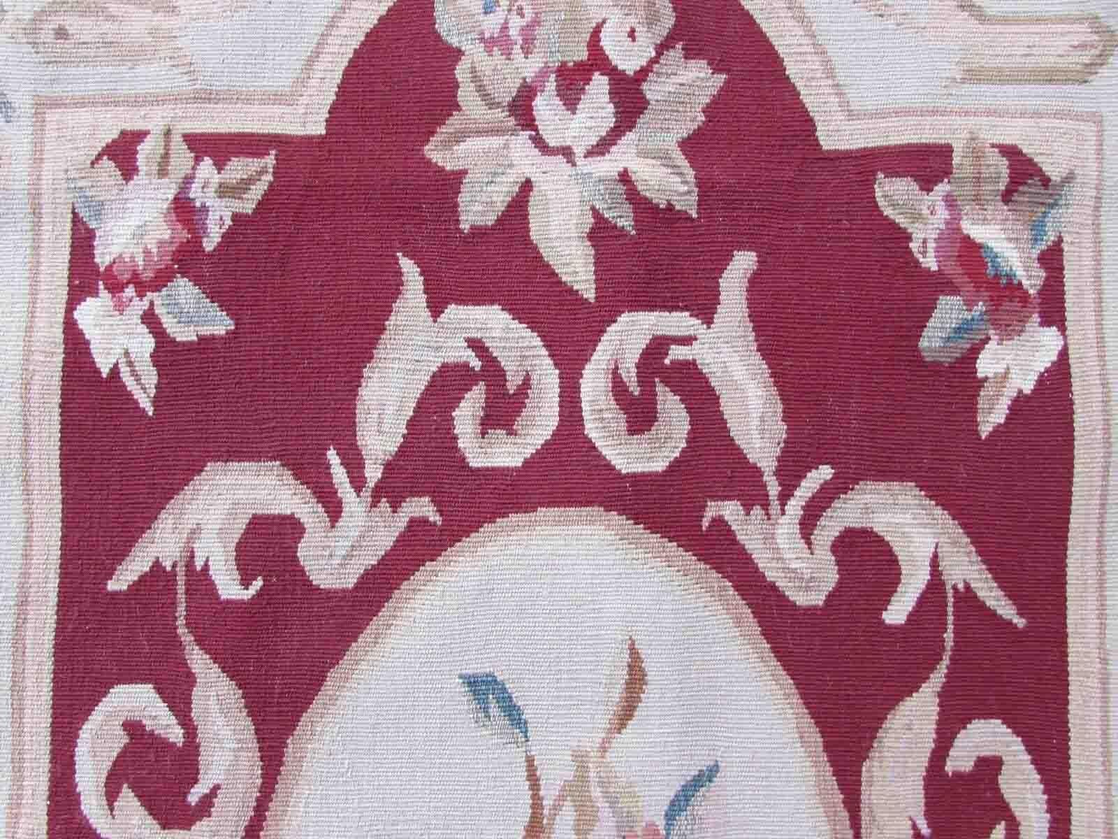 Handmade Vintage French Aubusson Rug, 1970s, 1Q04 For Sale 4