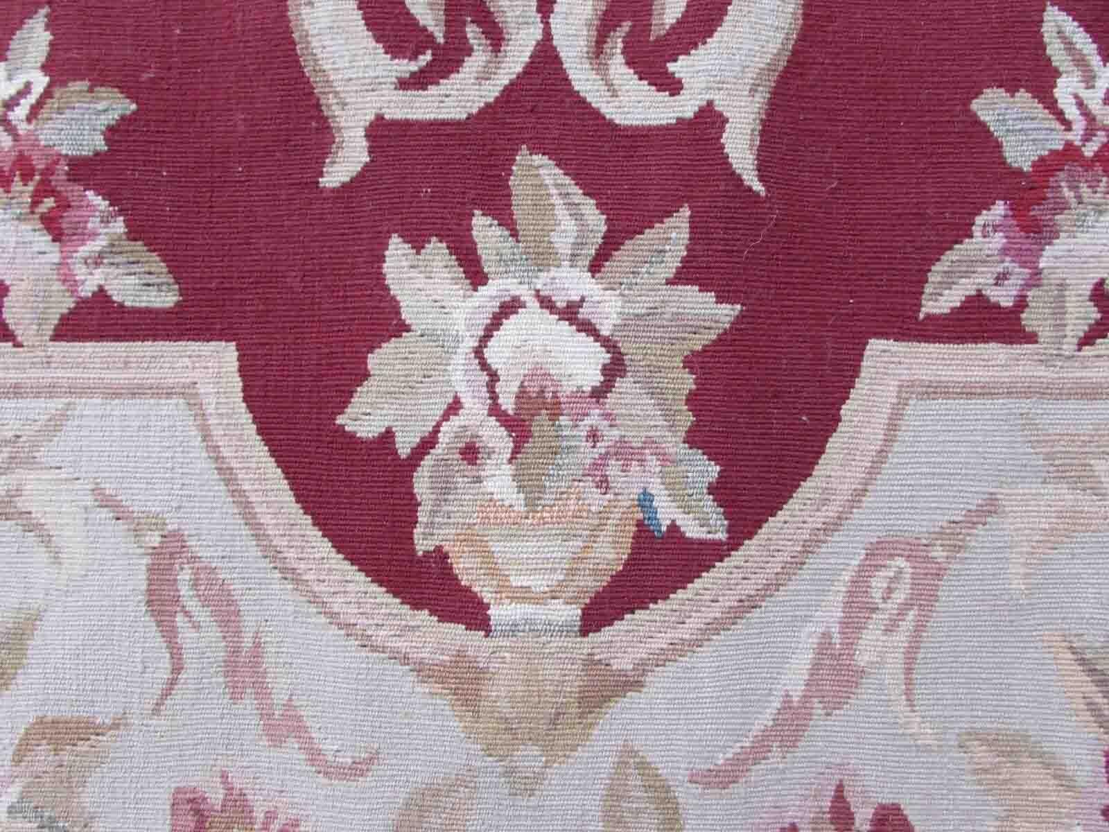 Late 20th Century Handmade Vintage French Aubusson Rug, 1970s, 1Q04 For Sale