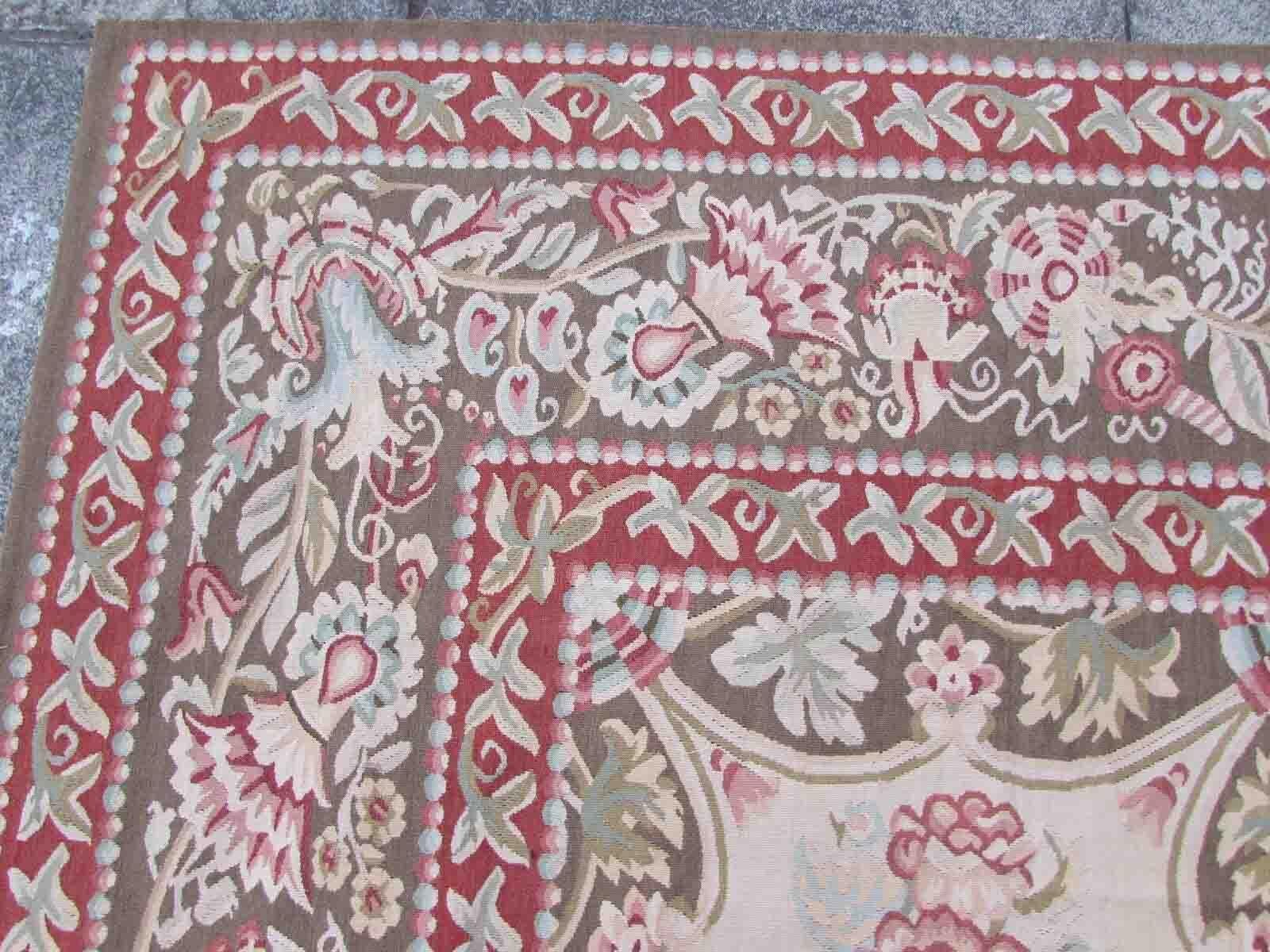 Late 20th Century Handmade Vintage French Aubusson Rug, 1970s, 1Q07 For Sale