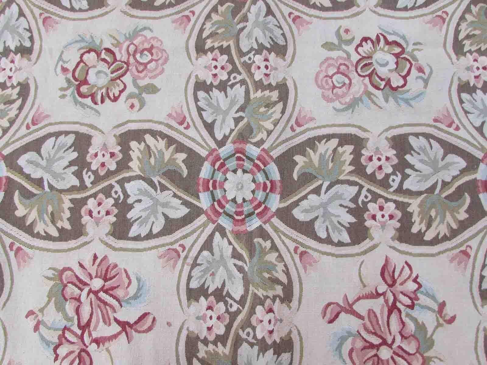Wool Handmade Vintage French Aubusson Rug, 1970s, 1Q07 For Sale