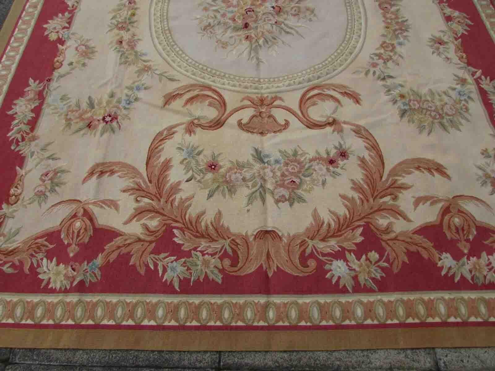 Handmade Vintage French Aubusson Rug, 1970s, 1Q11 In Good Condition For Sale In Bordeaux, FR
