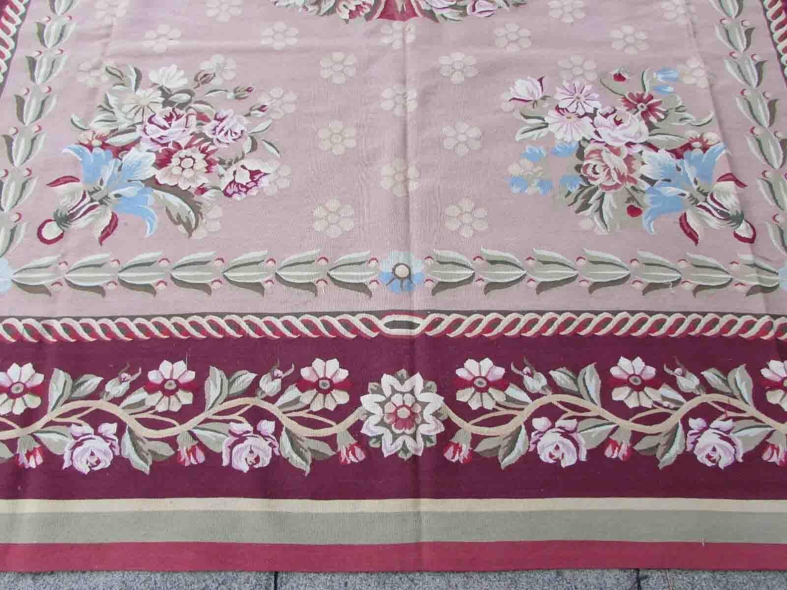 Handmade Vintage French Aubusson Rug, 1970s, 1Q15 In Good Condition For Sale In Bordeaux, FR