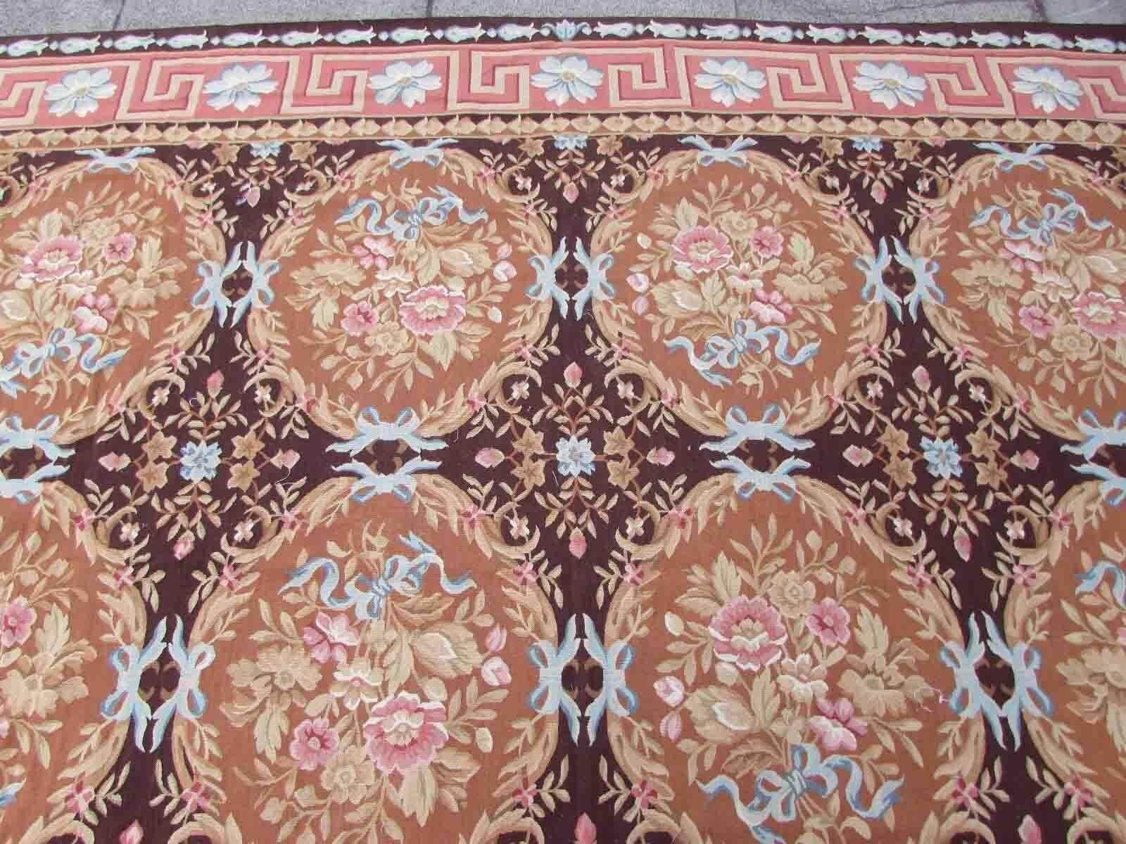Handmade Vintage French Aubusson Rug, 1970s, 1Q22 For Sale 5