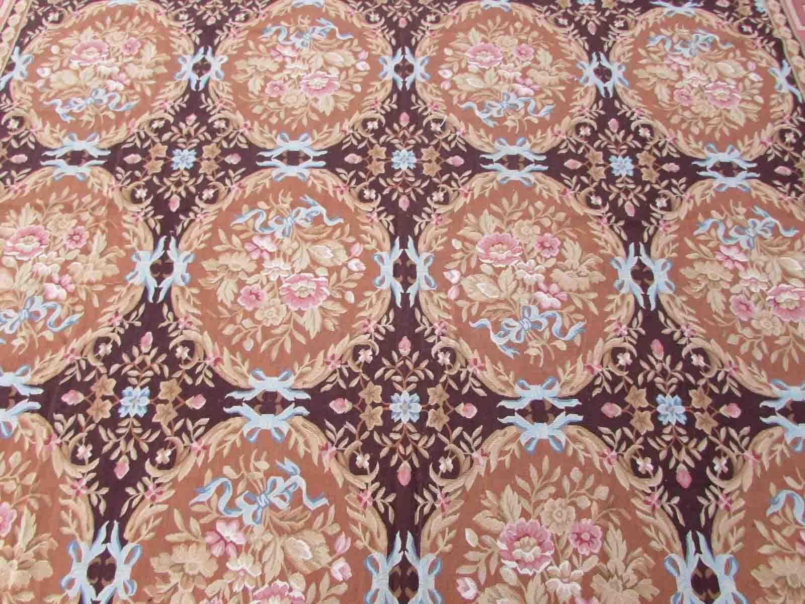 Handmade Vintage French Aubusson Rug, 1970s, 1Q22 For Sale 6