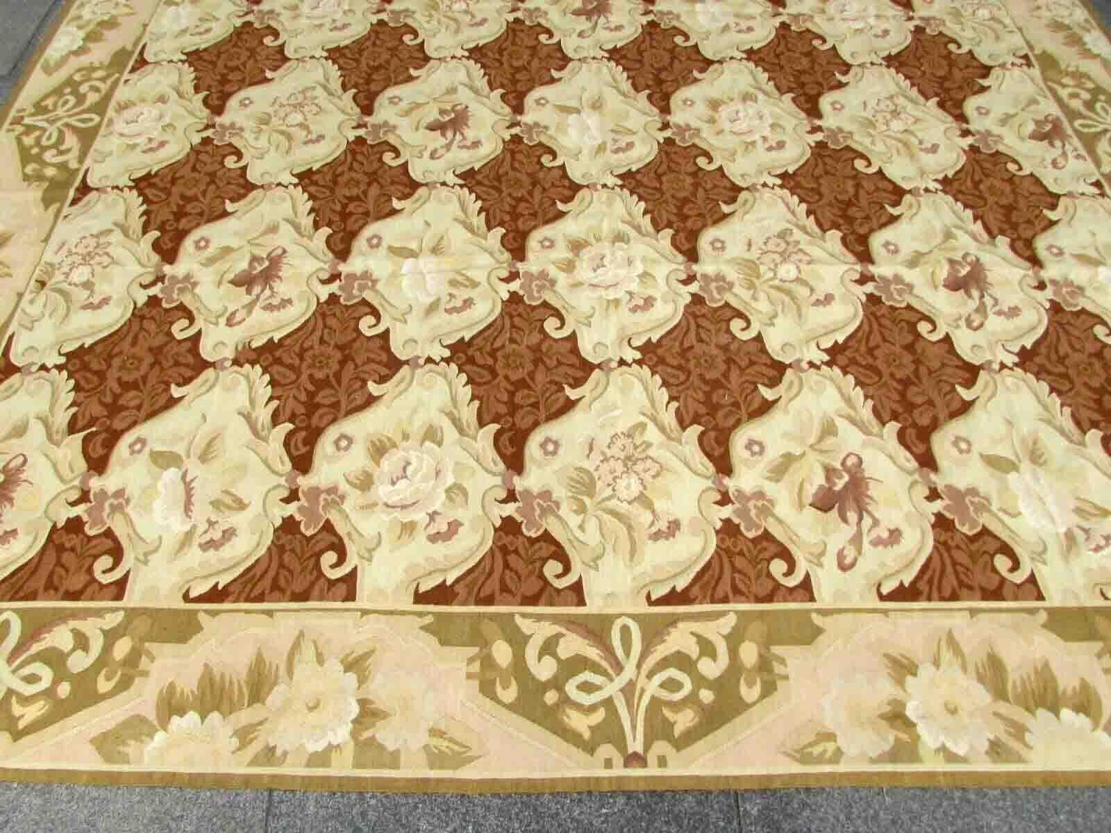 Late 20th Century Handmade Vintage French Aubusson Rug, 1970s, 1Q23 For Sale