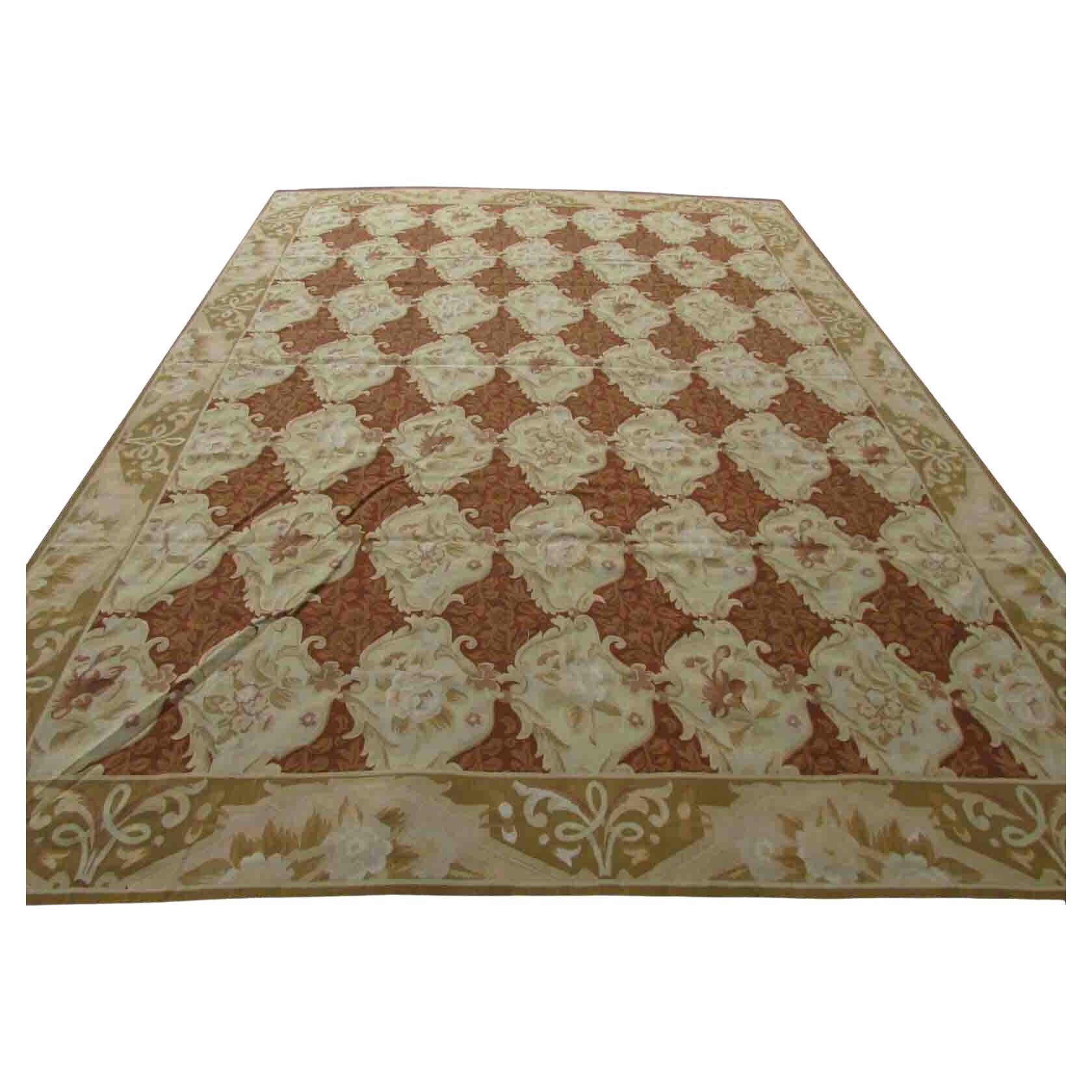 Handmade Vintage French Aubusson Rug, 1970s, 1Q23 For Sale