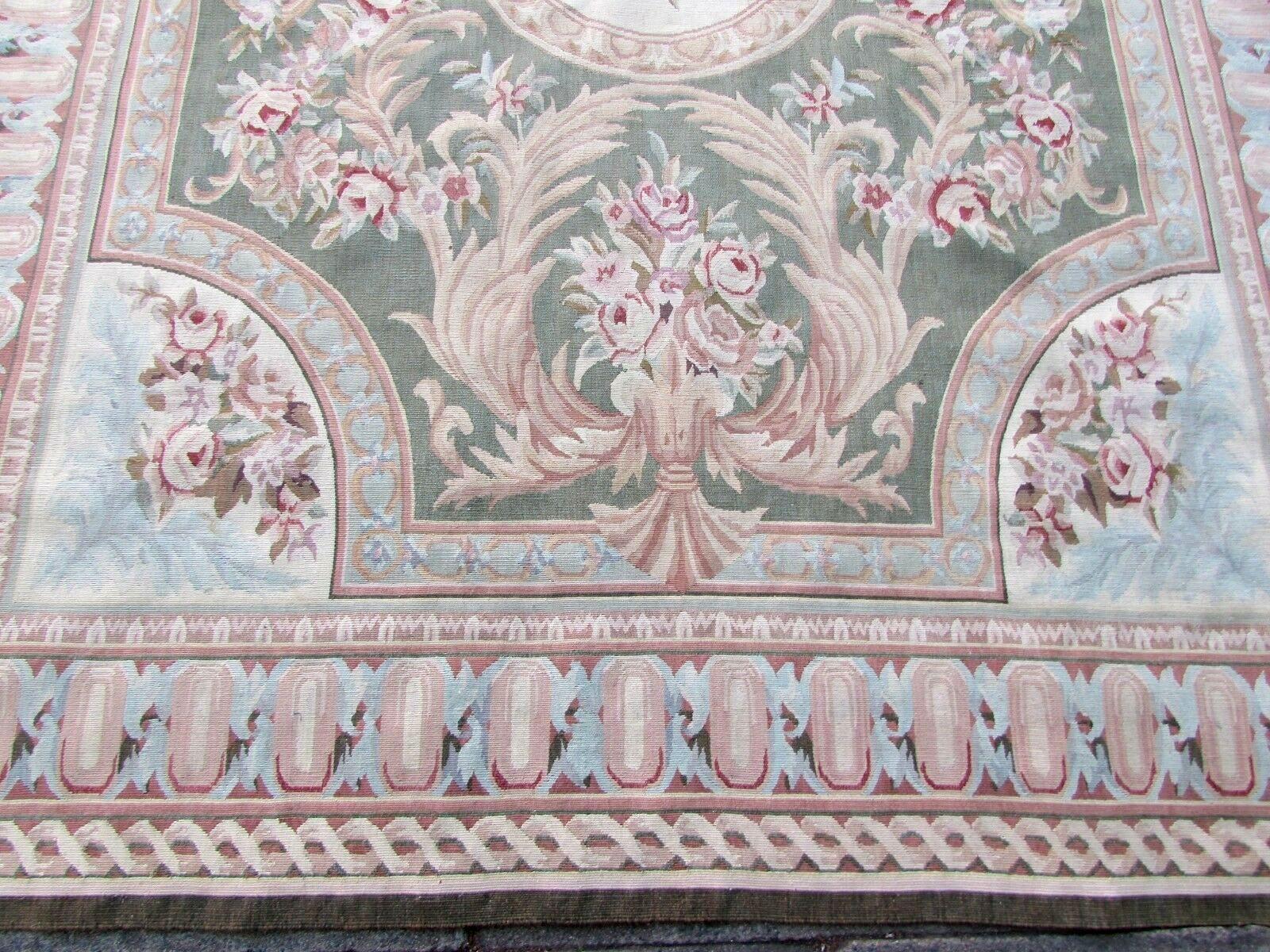 Wool Handmade Vintage French Aubusson Rug, 1980s, 1Q0118