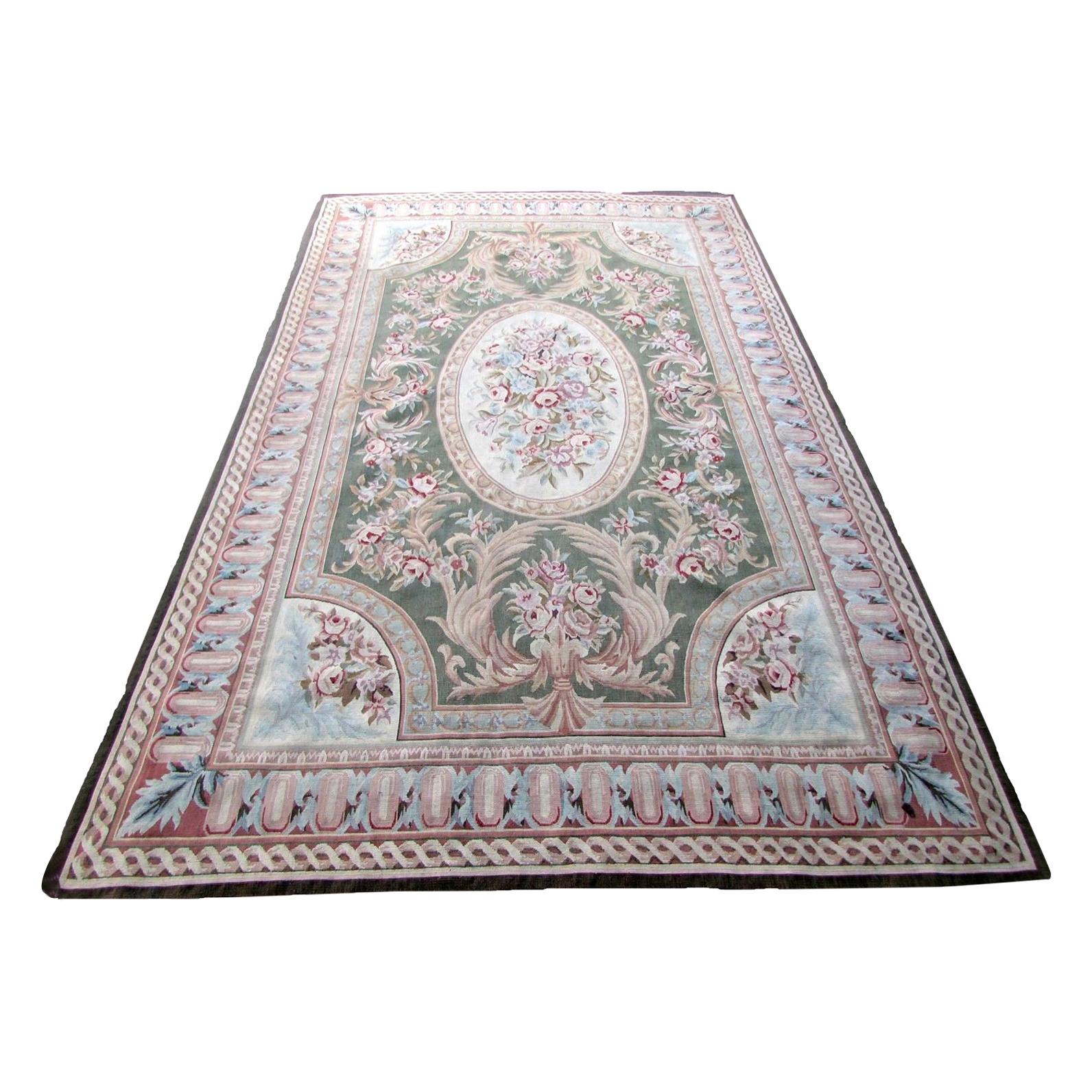 Handmade Vintage French Aubusson Rug, 1980s, 1Q0118