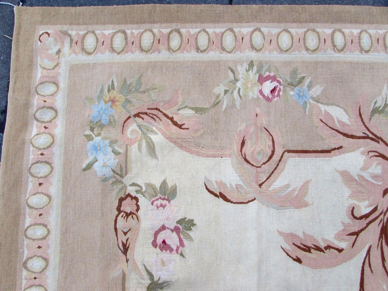 Handgefertigter französischer Aubusson-Teppich:: 1980er Jahre:: 1Q0135 (Handgeknüpft)