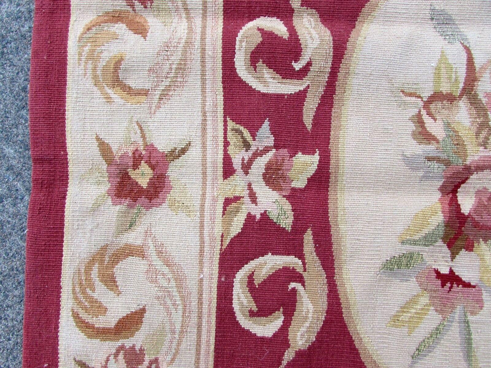 Wool Handmade Vintage French Aubusson Rug, 1980s, 1Q0137