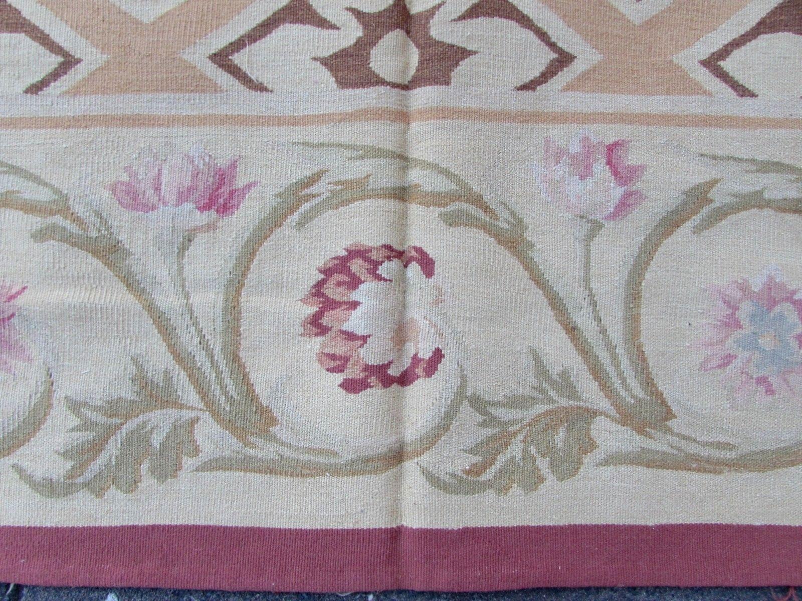 Handmade Vintage French Aubusson Rug, 1980s, 1Q0172 3