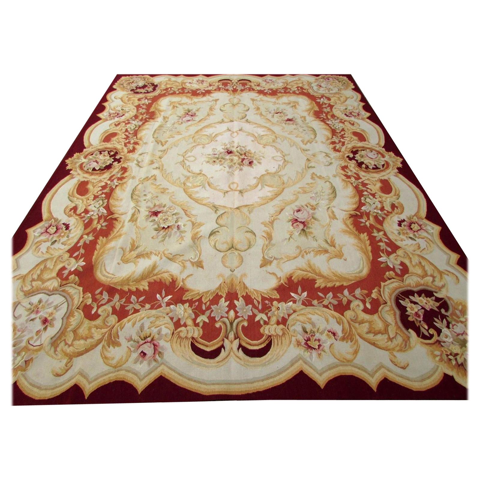 Handmade Vintage French Aubusson Rug, 1980s, 1Q0321