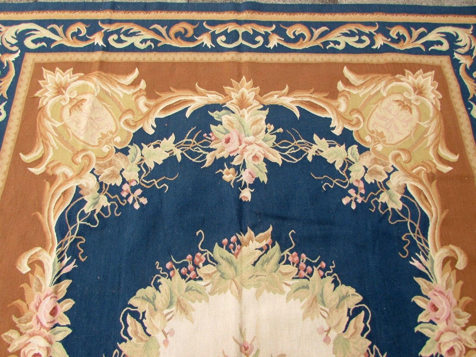 Wool Handmade Vintage French Aubusson Rug, 1980s, 1Q0349