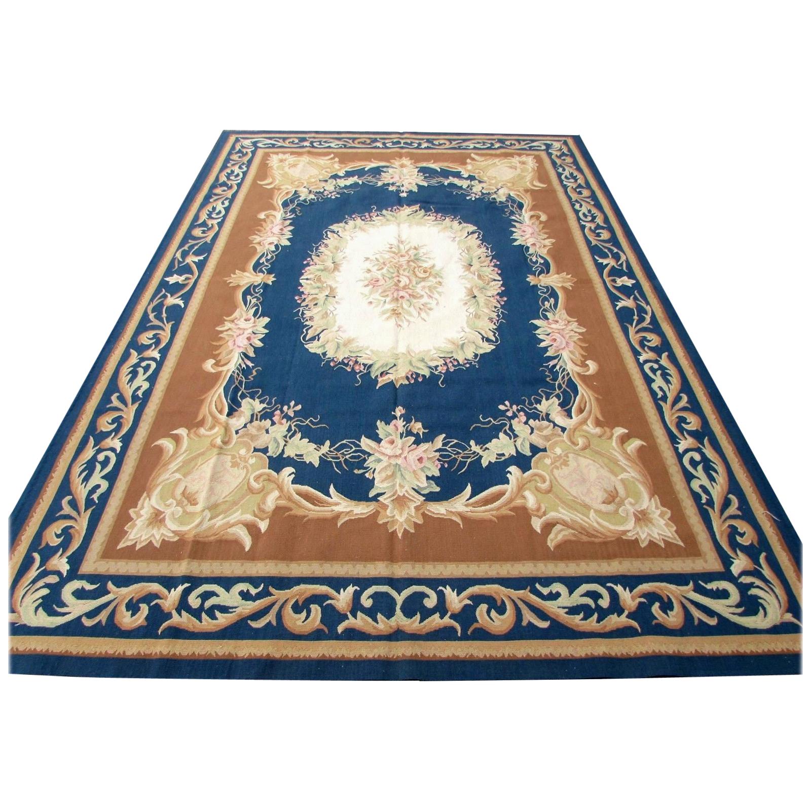 Handmade Vintage French Aubusson Rug, 1980s, 1Q0349