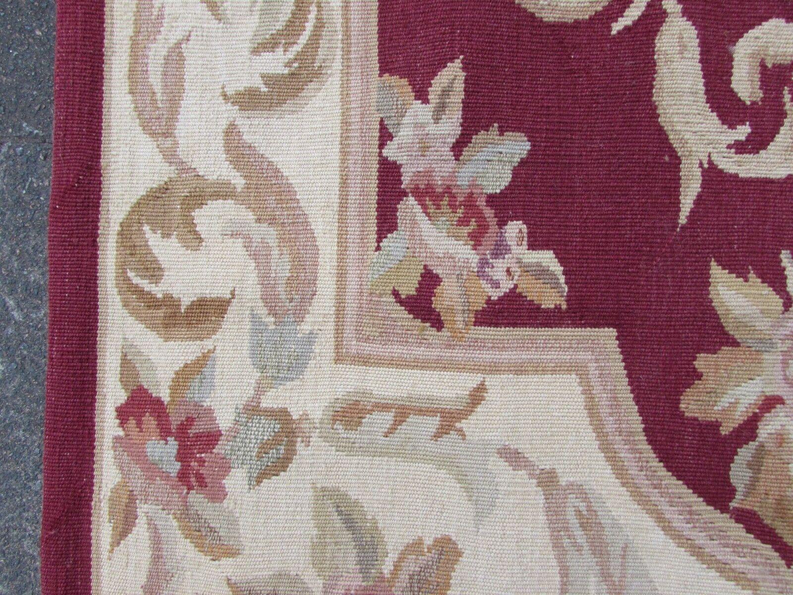 Handmade Vintage French Aubusson Rug 2.5' x 4.6', 1980s, 1Q45 For Sale 3