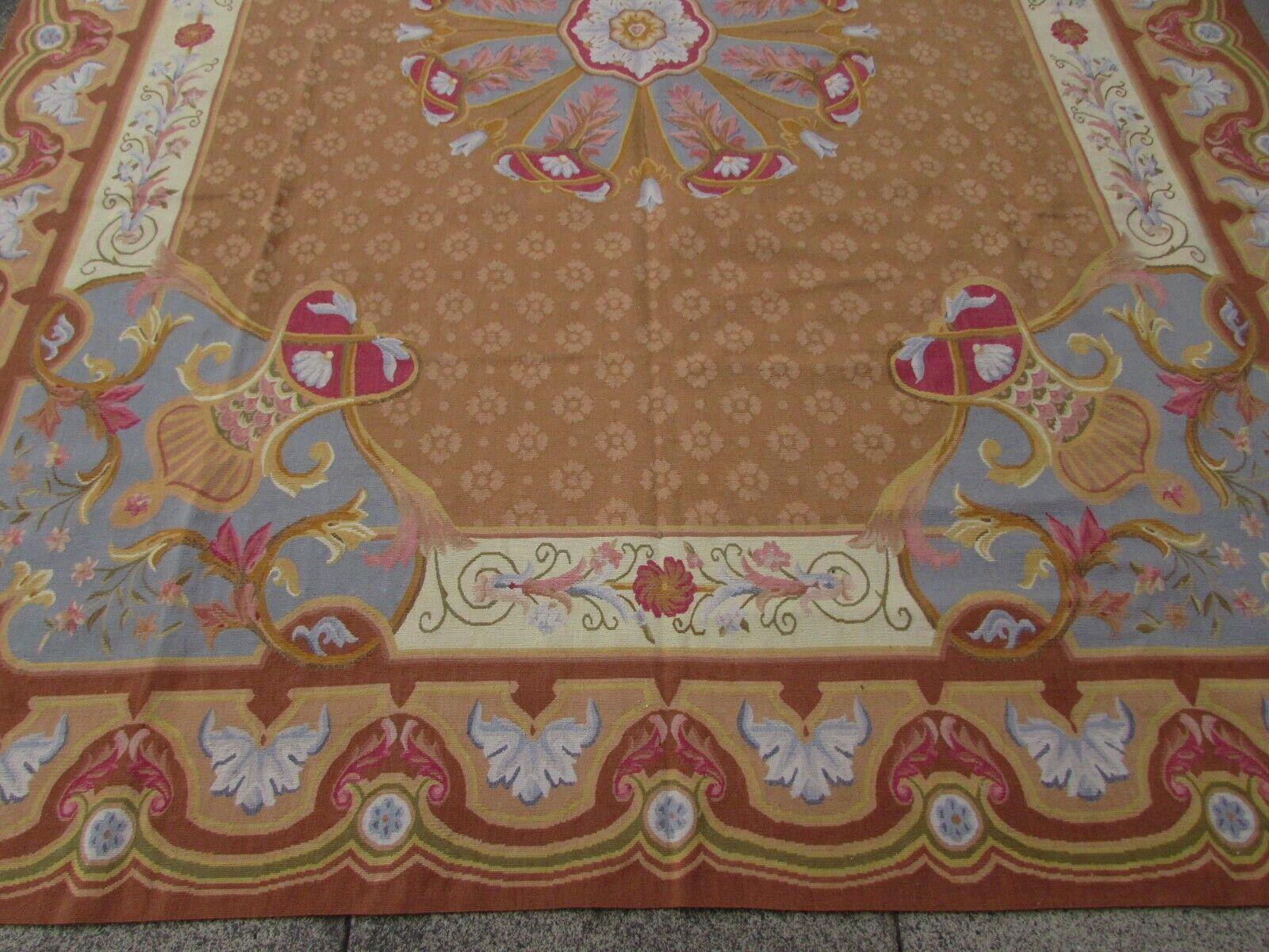 Handmade Vintage French Aubusson Rug 8' x 10', 1970s, 1Q63 For Sale 4