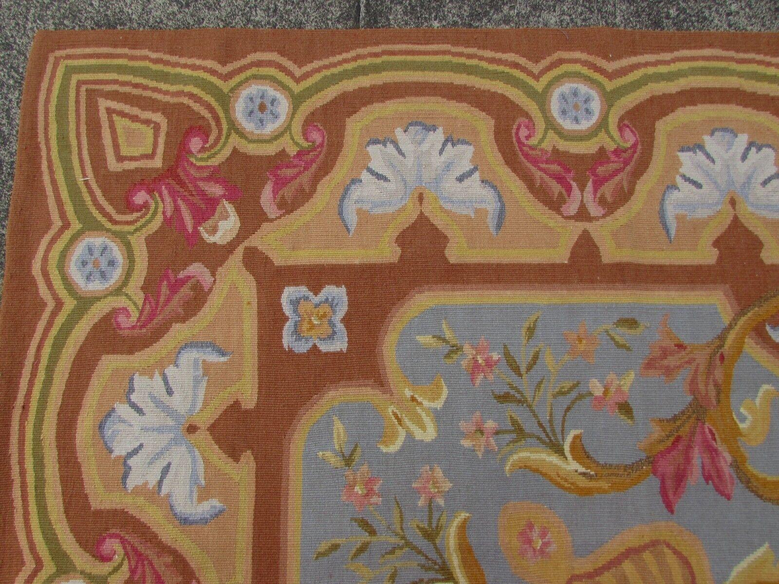 Handmade Vintage French Aubusson Rug 8' x 10', 1970s, 1Q63 For Sale 3