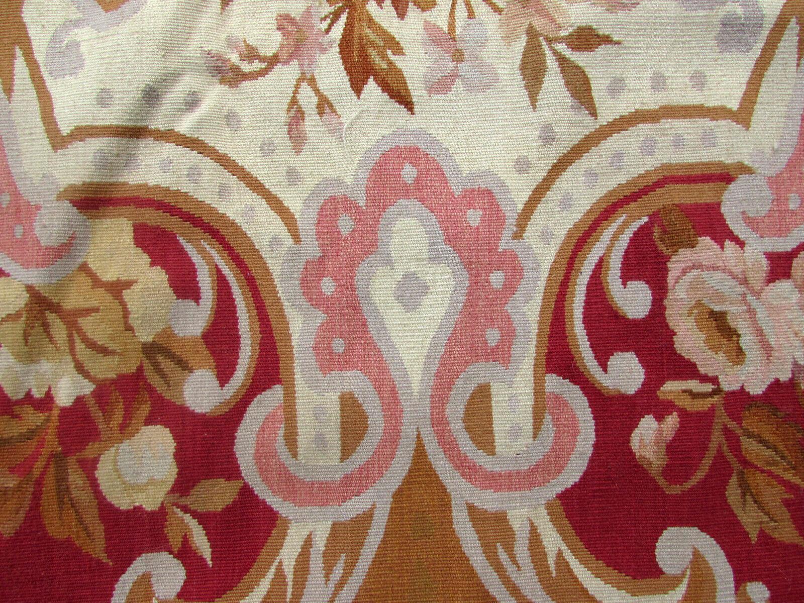 Handmade Vintage French Aubusson Rug 8.9' x 12', 1980s, 1Q37 For Sale 4