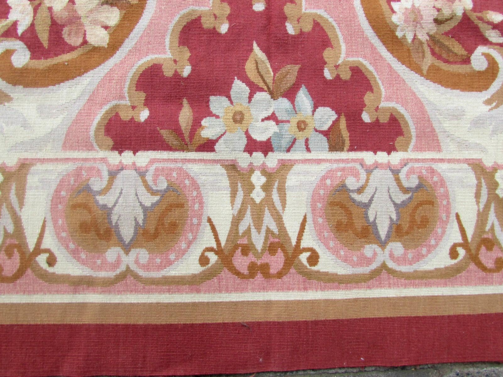 Handmade Vintage French Aubusson Rug 8.9' x 12', 1980s, 1Q37 For Sale 5
