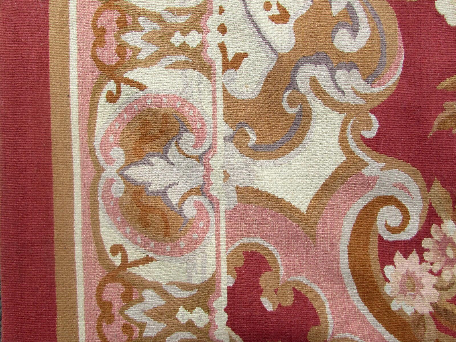 Handmade Vintage French Aubusson Rug 8.9' x 12', 1980s, 1Q37 For Sale 6