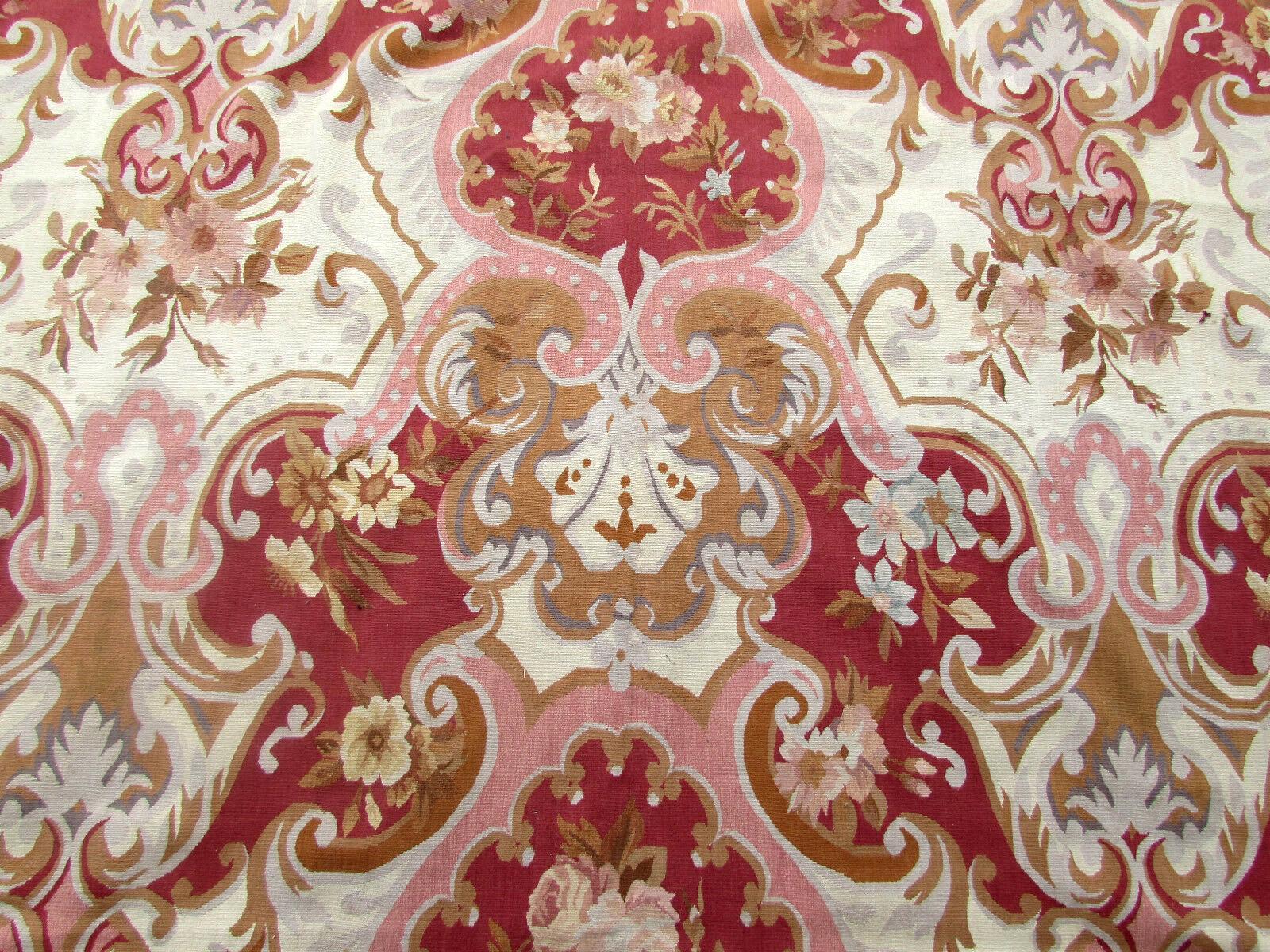 Handmade Vintage French Aubusson Rug 8.9' x 12', 1980s, 1Q37 For Sale 2