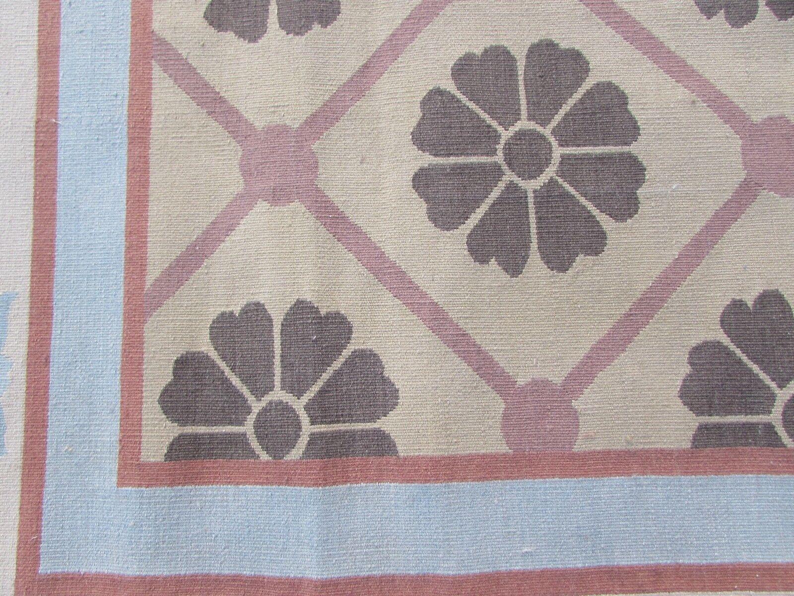 Handmade Vintage French Aubusson Rug 8.9' x 12.1', 1970s, 1Q53 For Sale 2
