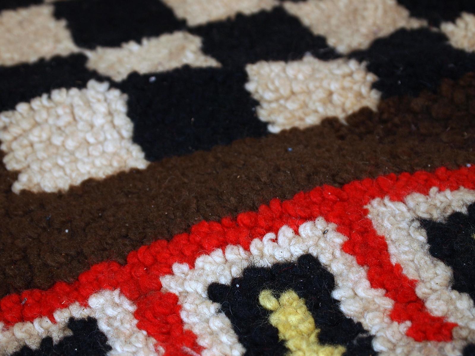 Hand-Knotted Handmade Vintage French Modern Rug, 1960s, 1C685 For Sale